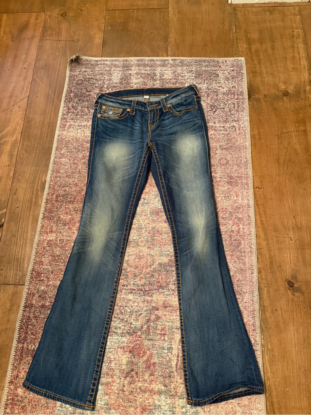 True Religion Women's Dark Blue Flare Jeans